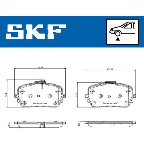 Sada brzdových platničiek kotúčovej brzdy VKBP 81378 /SKF/ - obr. 1