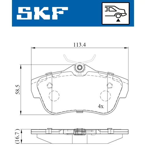 Sada brzdových platničiek kotúčovej brzdy VKBP 90061 /SKF/ - obr. 5