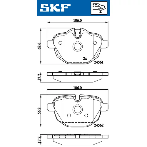 Sada brzdových platničiek kotúčovej brzdy VKBP 90075 /SKF/ - obr. 5