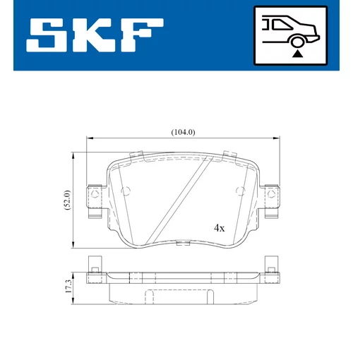 Sada brzdových platničiek kotúčovej brzdy VKBP 90129 /SKF/ - obr. 1