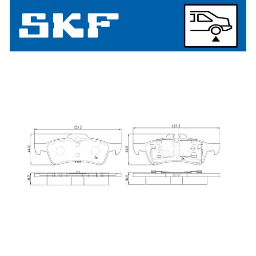 Sada brzdových platničiek kotúčovej brzdy VKBP 90184 /SKF/ - obr. 6