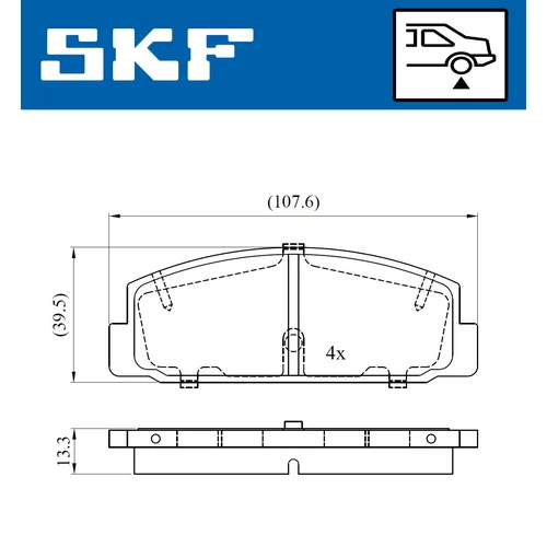 Sada brzdových platničiek kotúčovej brzdy VKBP 90255 /SKF/ - obr. 1