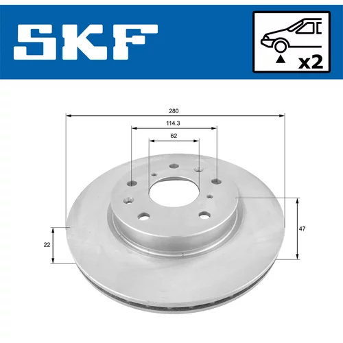 Brzdový kotúč VKBD 80100 V2 /SKF/ - obr. 1