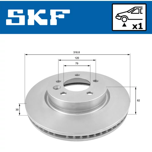 Brzdový kotúč VKBD 80227 V1 /SKF/ - obr. 1