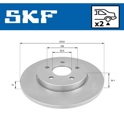 Brzdový kotúč VKBD 90026 S2 /SKF/ - obr. 1