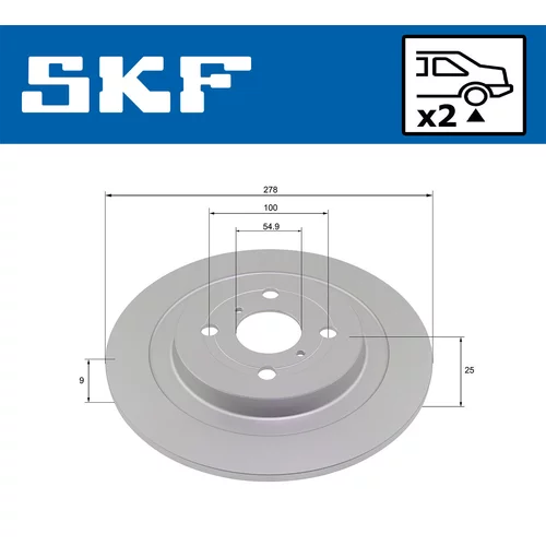 Brzdový kotúč VKBD 90260 S2 /SKF/ - obr. 1