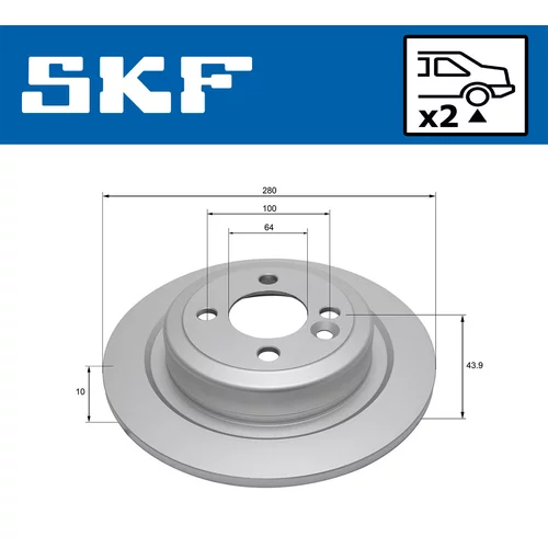 Brzdový kotúč VKBD 90496 S2 /SKF/ - obr. 1