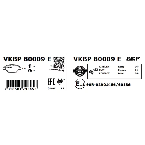 Sada brzdových platničiek kotúčovej brzdy VKBP 80009 E /SKF/ - obr. 5