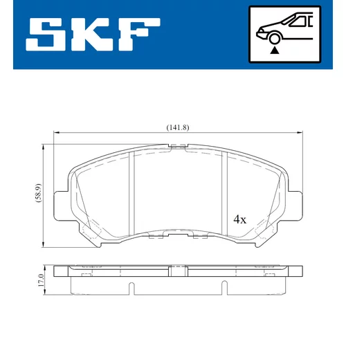 Sada brzdových platničiek kotúčovej brzdy VKBP 80069 /SKF/ - obr. 1