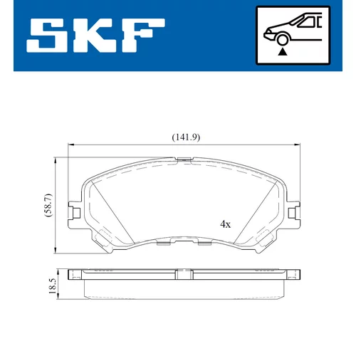 Sada brzdových platničiek kotúčovej brzdy VKBP 80076 /SKF/ - obr. 1
