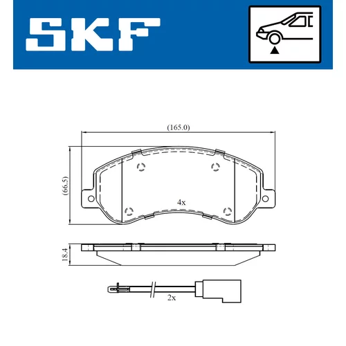 Sada brzdových platničiek kotúčovej brzdy VKBP 80091 E /SKF/ - obr. 1
