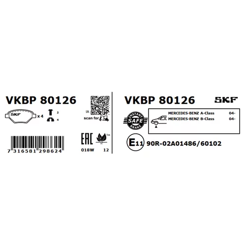 Sada brzdových platničiek kotúčovej brzdy VKBP 80126 /SKF/ - obr. 6