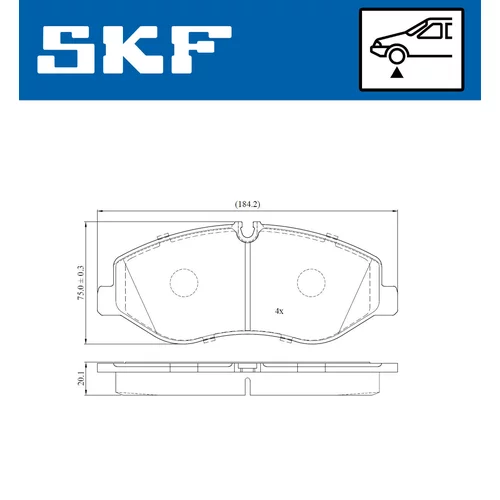 Sada brzdových platničiek kotúčovej brzdy VKBP 80213 /SKF/ - obr. 1