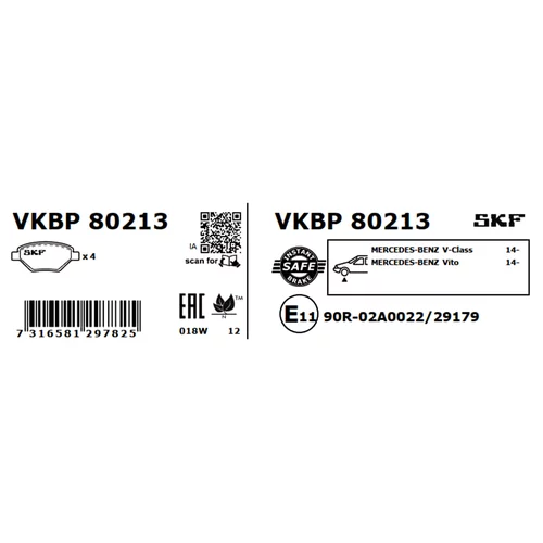 Sada brzdových platničiek kotúčovej brzdy VKBP 80213 /SKF/ - obr. 2
