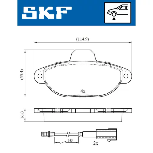 Sada brzdových platničiek kotúčovej brzdy VKBP 80299 E /SKF/ - obr. 1