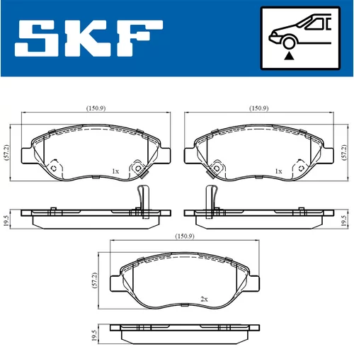 Sada brzdových platničiek kotúčovej brzdy VKBP 80322 A /SKF/ - obr. 1