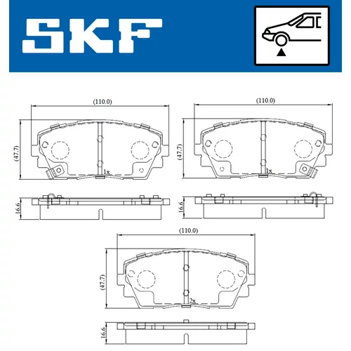 Sada brzdových platničiek kotúčovej brzdy VKBP 80332 A /SKF/ - obr. 1