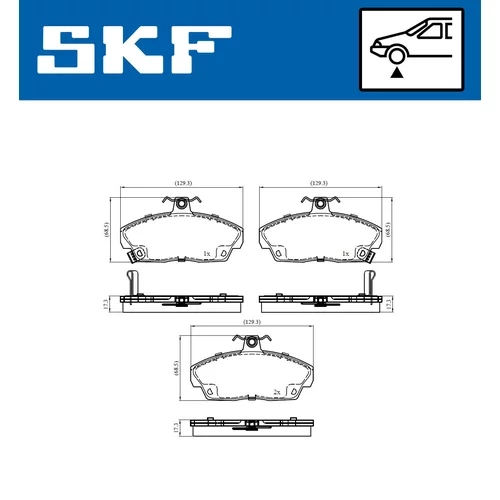 Sada brzdových platničiek kotúčovej brzdy VKBP 80479 A /SKF/ - obr. 1