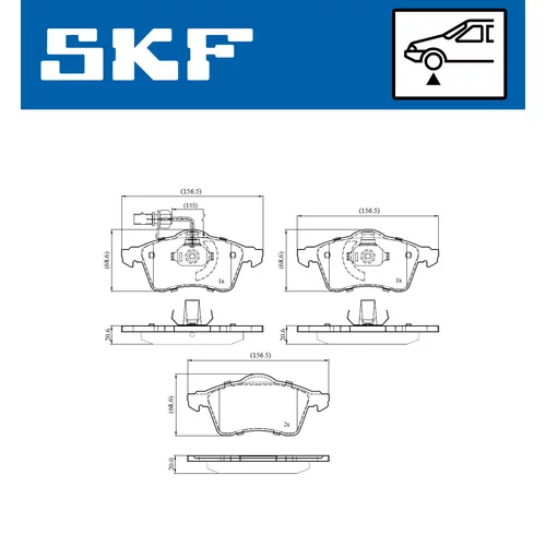 Sada brzdových platničiek kotúčovej brzdy VKBP 80573 E /SKF/ - obr. 1