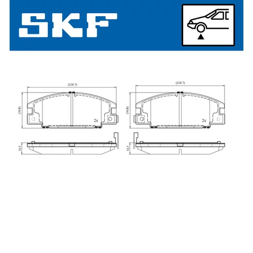 Sada brzdových platničiek kotúčovej brzdy VKBP 80860 A /SKF/ - obr. 1