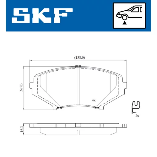 Sada brzdových platničiek kotúčovej brzdy VKBP 81085 A /SKF/ - obr. 1