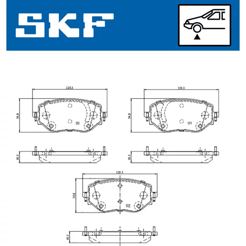 Sada brzdových platničiek kotúčovej brzdy VKBP 81300 /SKF/ - obr. 1