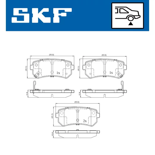 Sada brzdových platničiek kotúčovej brzdy VKBP 90054 A /SKF/ - obr. 1