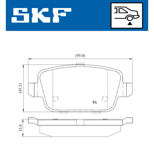 Sada brzdových platničiek kotúčovej brzdy VKBP 90072 /SKF/ - obr. 1