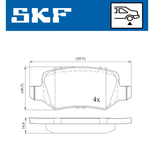 Sada brzdových platničiek kotúčovej brzdy VKBP 90074 /SKF/ - obr. 6