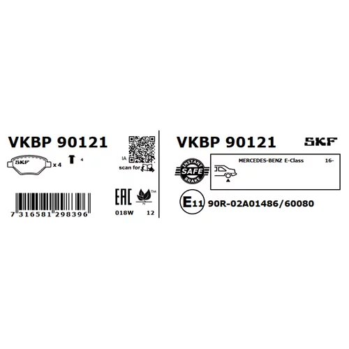 Sada brzdových platničiek kotúčovej brzdy VKBP 90121 /SKF/ - obr. 6