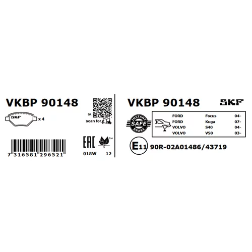 Sada brzdových platničiek kotúčovej brzdy VKBP 90148 /SKF/ - obr. 7