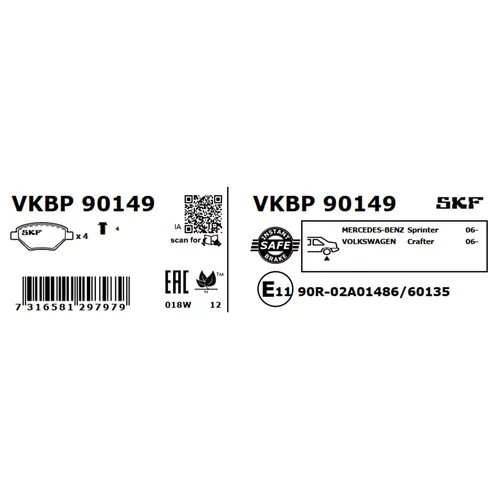 Sada brzdových platničiek kotúčovej brzdy VKBP 90149 /SKF/ - obr. 6