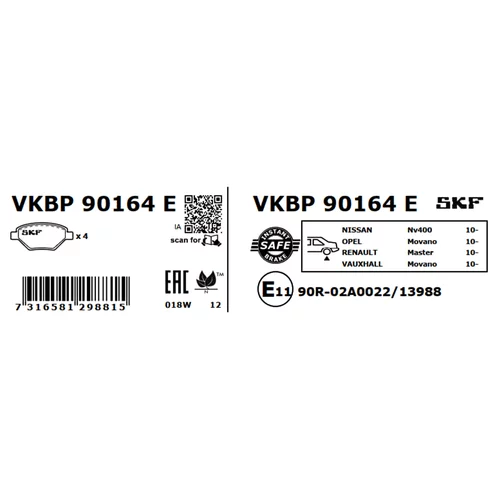 Sada brzdových platničiek kotúčovej brzdy VKBP 90164 E /SKF/ - obr. 7