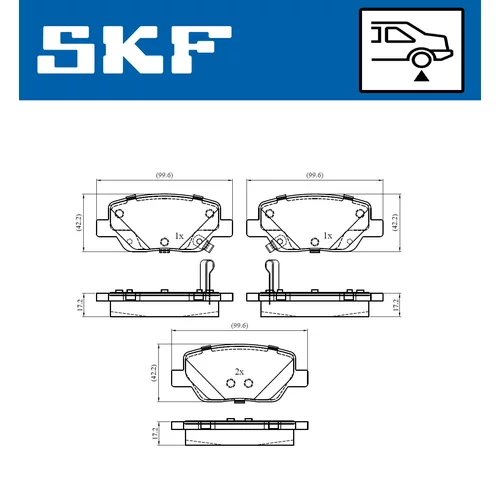 Sada brzdových platničiek kotúčovej brzdy VKBP 90303 A /SKF/ - obr. 1