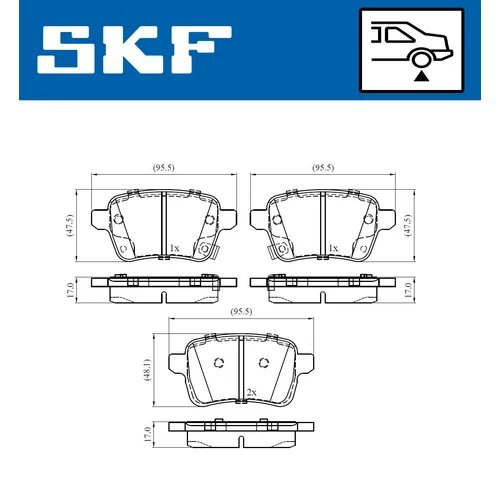 Sada brzdových platničiek kotúčovej brzdy VKBP 90355 A /SKF/ - obr. 1