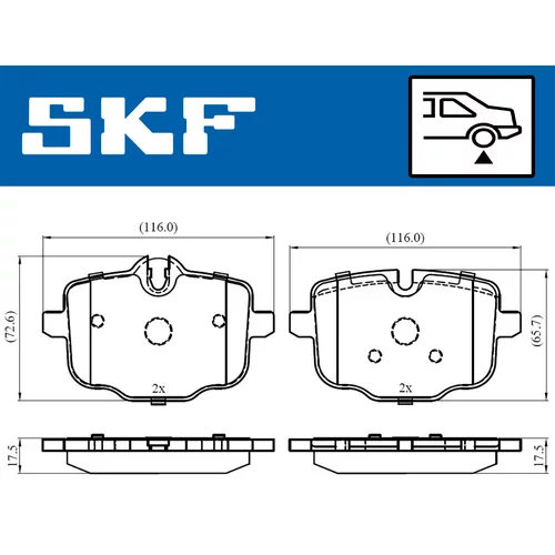 Sada brzdových platničiek kotúčovej brzdy VKBP 90366 /SKF/ - obr. 1
