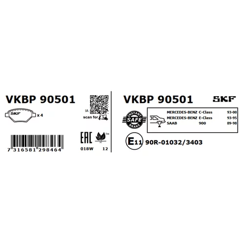 Sada brzdových platničiek kotúčovej brzdy VKBP 90501 /SKF/ - obr. 6
