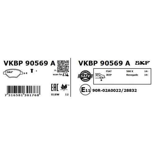 Sada brzdových platničiek kotúčovej brzdy VKBP 90569 A /SKF/ - obr. 2