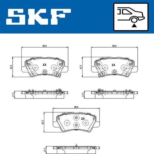 Sada brzdových platničiek kotúčovej brzdy VKBP 91335 A /SKF/ - obr. 1