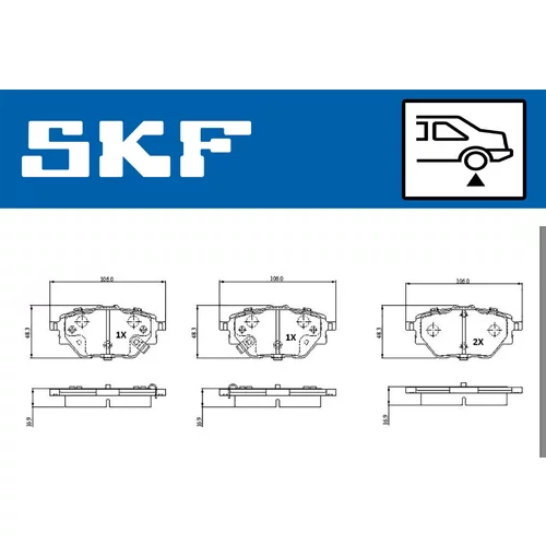 Sada brzdových platničiek kotúčovej brzdy VKBP 91356 A /SKF/ - obr. 1