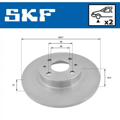 Brzdový kotúč VKBD 80434 S2 /SKF/ - obr. 1