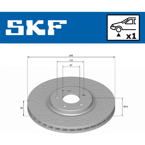 Brzdový kotúč VKBD 80443 V1 /SKF/ - obr. 1