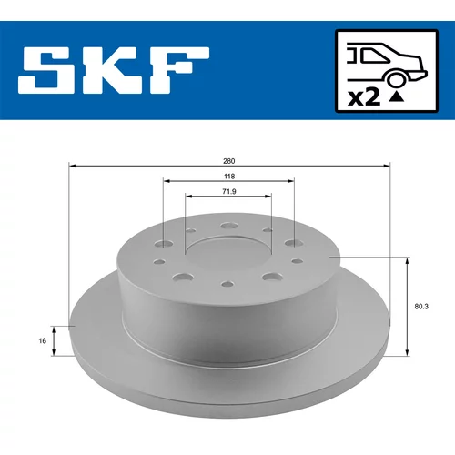 Brzdový kotúč VKBD 90065 S2 /SKF/ - obr. 1