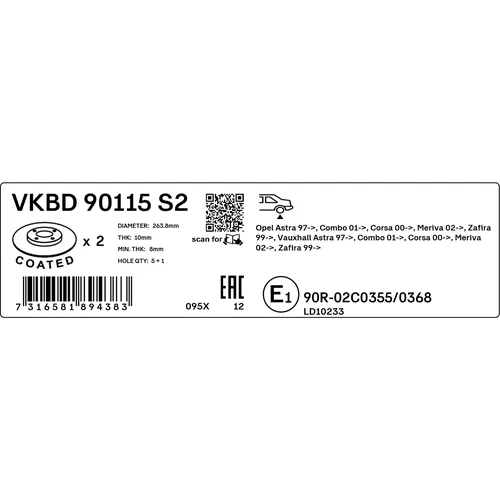 Brzdový kotúč VKBD 90115 S2 /SKF/ - obr. 2
