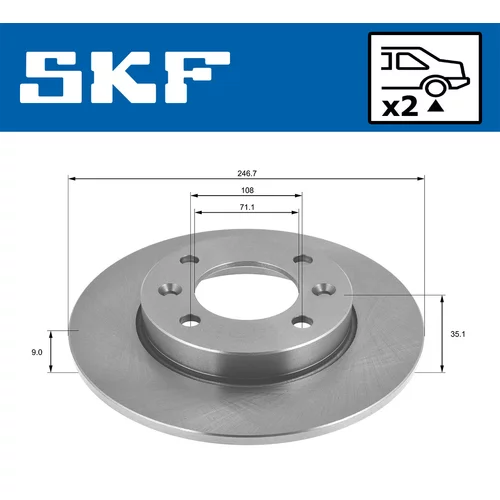 Brzdový kotúč VKBD 90188 S2 /SKF/ - obr. 1