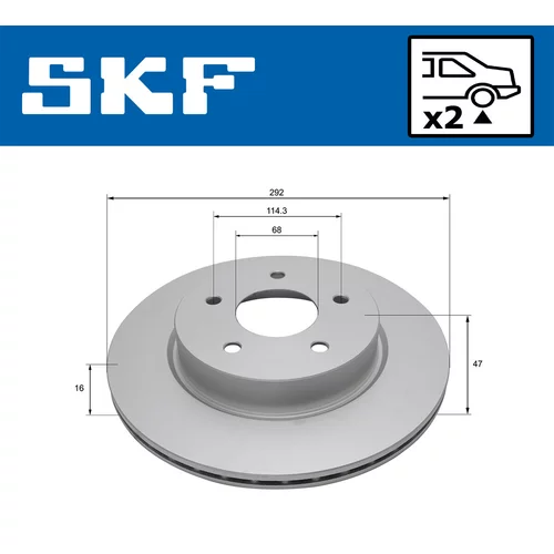 Brzdový kotúč VKBD 90424 V2 /SKF/ - obr. 1