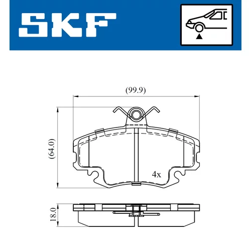 Sada brzdových platničiek kotúčovej brzdy VKBP 80050 /SKF/ - obr. 1