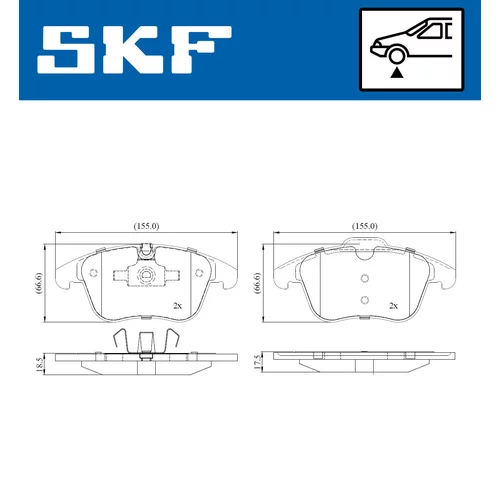 Sada brzdových platničiek kotúčovej brzdy VKBP 80155 E /SKF/ - obr. 5