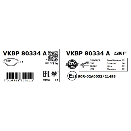 Sada brzdových platničiek kotúčovej brzdy VKBP 80334 A /SKF/ - obr. 2