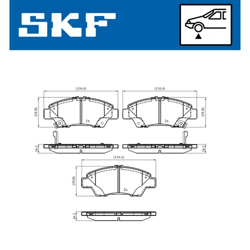 Sada brzdových platničiek kotúčovej brzdy VKBP 80403 A /SKF/ - obr. 1